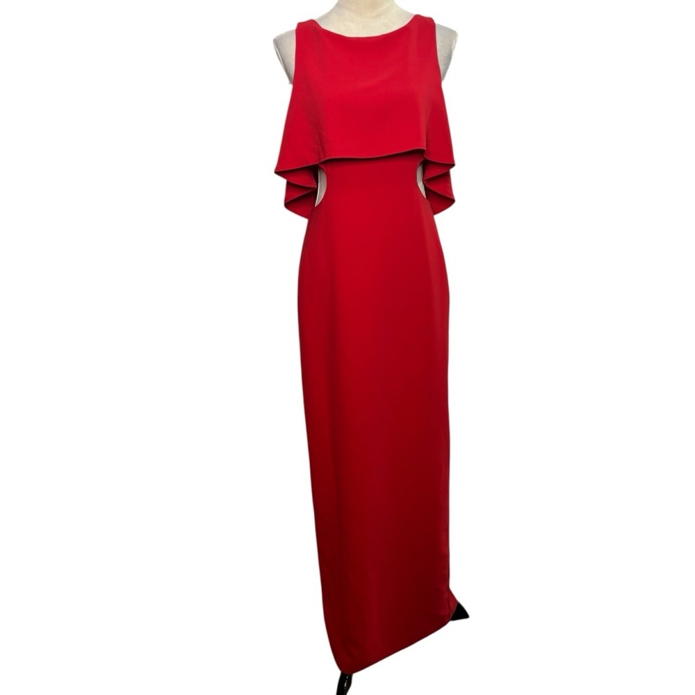 Badgley Mischka Red Sleeveless Gown